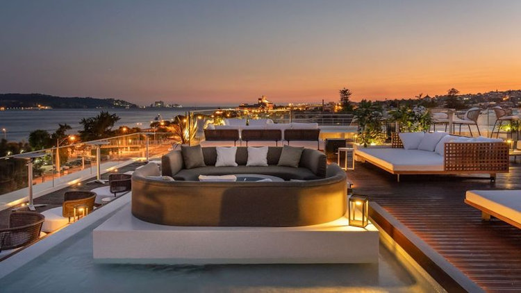 Lisbon rooftop sunset